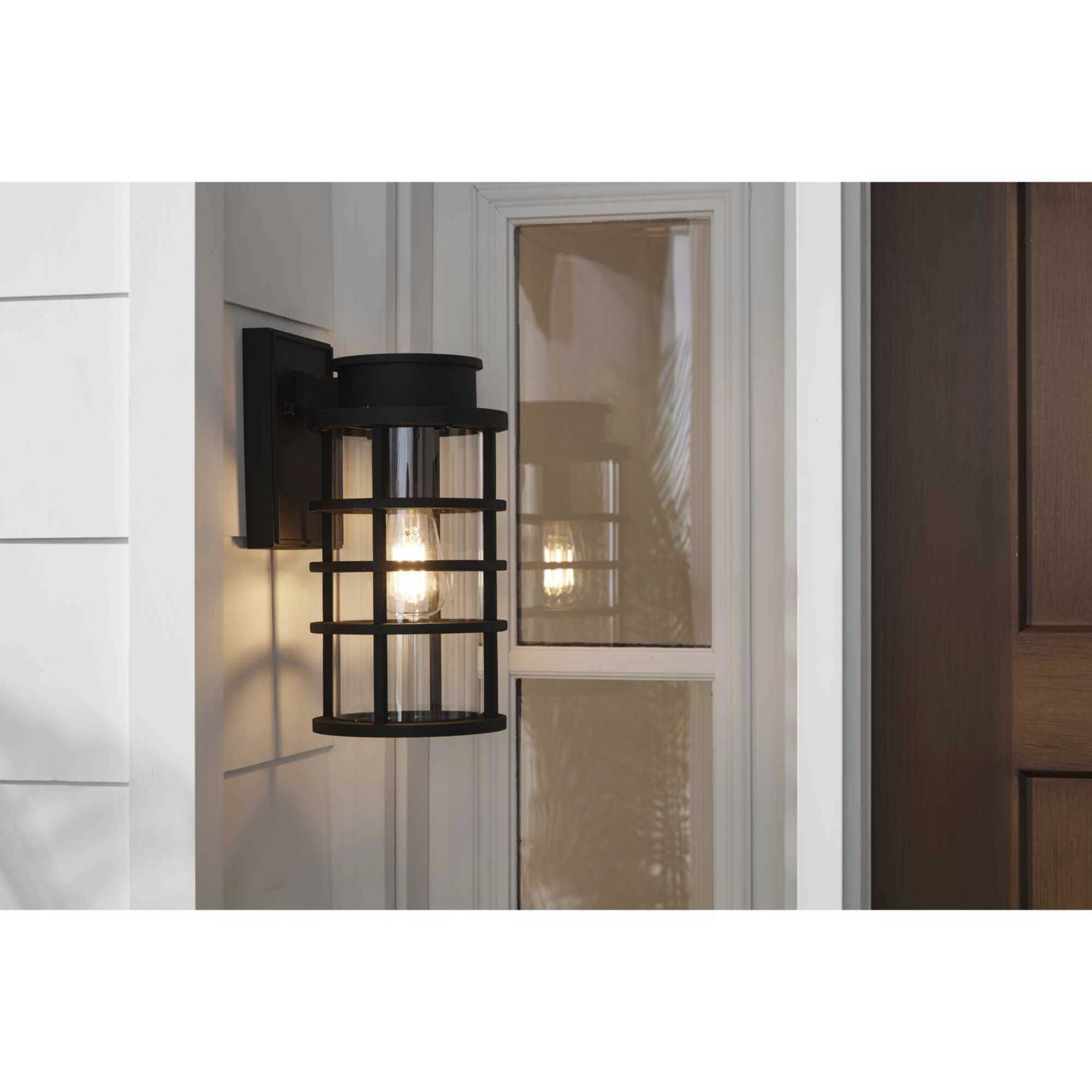 Port Royal 1 Light 13 inch Textured Black Outdoor Wall Lantern, with DURASHIELD, Small